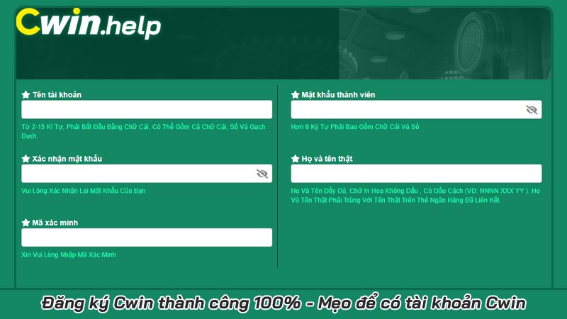 Đăng ký Cwin thành công 100% - Mẹo để có tài khoản Cwin Đăng ký Cwin thành công 100% - Mẹo để có tài khoản Cwin