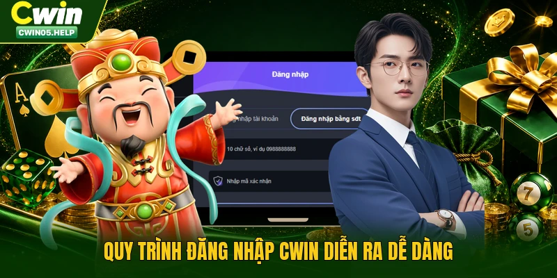 Quy trình đăng nhập Cwin diễn ra dễ dàng